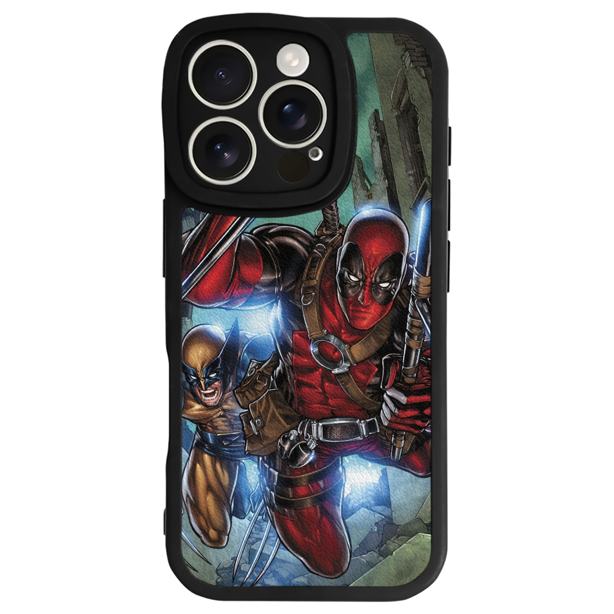 （画像用） Deadpool デッドプール 【iPhone 16シリーズ対応】シリコンスマホケース（レザー調） 材質：シリコン
